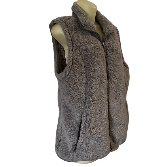 Free Country Size L Gray Fleece Zip Front Vest Outdoor Winter Gorpcore - Picture 2 of 12